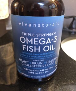 Triple Strength Omega 3 Fish Oil Supplement - 2200mg per Serving, Fatty Acid Supplements with EPA DHA & Omega3 - Re-Esterified Triglyceride for Increased Absorption - 180 Count 180 Count (Pack of 1) 79 B1kklsRjyiS 1