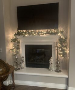 National Tree Company Pre-Lit Artificial Christmas Garland, Green, Carolina Pine, White Lights, Decorated with Pine Cones, Plug In, Christmas Collection, 9 Feet 100 Lights 16 B1m5sMuFW4S