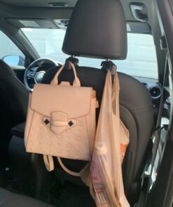 IPELY Universal Car Vehicle Back Seat Headrest Hanger Holder Hook for Bag Purse Cloth Grocery (Black -Set of 2) Black 42 B1mD80aeyGS