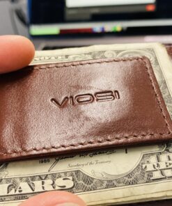 Viosi Money Clip Slim Leather Wallet For Men Front Pocket Rfid Blocking Card Holder With Rare Earth Magnets Brown 16 B1mP68o luS