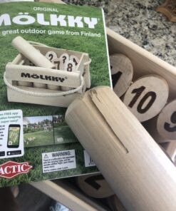 Molkky - Wooden Pin & Skittles Game - Outdoor Fun - For Beach - Park - Picnic - Playground - Classic Family Garden Game from Tactic 37 B1mm me39FS