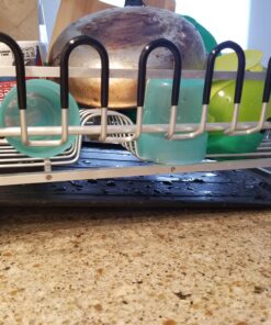KINGRACK Aluminum Dish Drying Rack,Large Dish Rack and Drain Board Set,Kitchen Dish Rack 39 B1nbiWl6NES