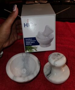 HIC Kitchen HIC Mortar and Pestle Set, 3.8 x 4 x 3.8 inches, Marble 30 B1nfpFYu6aS