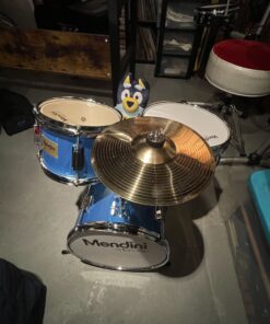 Mendini By Cecilio Kids Drum Set - Junior Kit w/ 4 Drums (Bass, Tom, Snare, Cymbal), Drumsticks, Drum Throne - Beginner Drum Sets & Musical Instruments Sky Blue 13-inch 28 B1nrdur8wqS