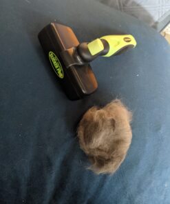 The Pet Portal Self Cleaning Dog Brush for Shedding Slicker Brush Cat Long Haired Pet Brush Grooming Deshedding Supplies - Small Pets Black 27 B1o0fxgLUkS