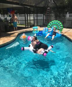 JOYIN Inflatable Peacock Pool Float - Giant Green Peacock Ride on Raft for Swimming Pool, Beach Floaties, Party Decoration Toys, Inflatable Island, Summer Pool Raft Lounge for Adults & Kids Water Fun Blue 51 B1oaIdYn7S