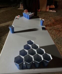 HEXCUP - Reusable Party Pong Cup Set by PartyPong - 22 Reusable Cups, 3 Balls, & Plastic Game Card 28 B1q5hYSfMzS