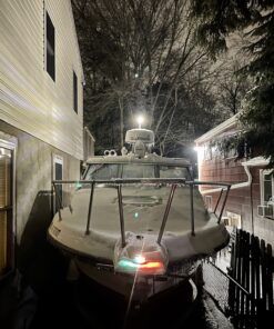 Young Marine 9 inch 3 Nautical Mile White LED Fold Down Boat Stern Light Boat Anchor Light for Pontoon and Fishing Boat Navigation Anchor Lights All Round 360° White LED 12-24V 9" Foldable 25 B1qvwrqaf1S