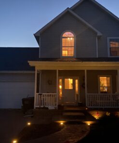 Biling Solar Ground Lights, Solar Disk Lights (8 LEDs /4 Pack) Outdoor Waterproof Solar Garden Lights for Pathway Outdoor in-Ground Lawn Yard Deck Patio Walkway - Warm White 48 B1rFnAyMESS