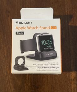 Spigen S350 Designed for Apple Watch Charger Stand Apple Watch Ultra 2/Apple Watch Ultra, Series 9/8/SE2/7/6/SE/5/4/3/2/1 49/45/44/42/41/40/38mm Durable TPU with Non-Slip Stable Base - Black 66 B1s3WEiE1fS