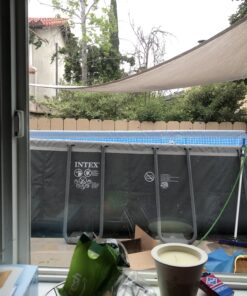 Intex 18ft X 9ft X 52in Ultra Frame Rectangular Pool Set with Sand Filter Pump, Ladder, Ground Cloth & Pool Cover 18 ft x 9 ft x 52 in 54 B1seCHBa0sS