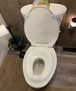 Potty Training Seat for Boys And Girls, Fits Round & Oval Toilets, Non-Slip with Splash Guard, Includes Free Storage Hook - Jool Baby Aqua 54 B1smwSn510S