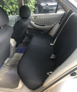 FH Group Car Seat Covers Full Set Cloth - Universal Fit Automotive Seat Covers, Low Back Front Seat Covers, Solid Back Seat Cover, Washable Car Seat Cover For SUV, Sedan And Van Black BLACK Seat Covers 73 B1sten9PqJS