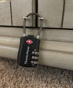 2 Pack TSA Approved Travel Combination Cable Luggage Locks for Suitcases & Backpacks - Black 2 Pack 23 B1tGSCVv2S