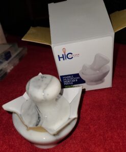 HIC Kitchen HIC Mortar and Pestle Set, 3.8 x 4 x 3.8 inches, Marble 31 B1tWHyFVPMS