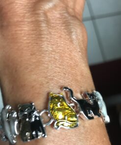 PammyJ Cat Bracelet Brown White and Black Cats 13 B1tfmkkujuS