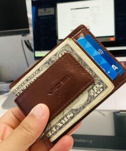 Viosi Money Clip Slim Leather Wallet For Men Front Pocket Rfid Blocking Card Holder With Rare Earth Magnets Brown 17 B1tjccTWt7S
