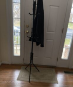 Free-Standing Coat Rack Metal Stand - Hall Tree Entry-Way Furniture Best for Hanging Up Jacket, Purse, Hand-Bag, Cloth, Hat, Winter Scarf Holder - Home or Office Floor Hanger 12-Hooks Organizer, Black 31 B1tsgMng2nS