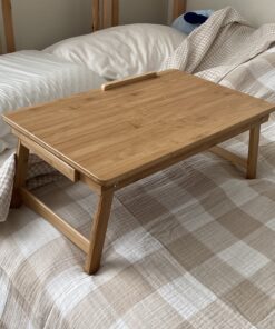 BIRDROCK HOME Bamboo Laptop Bed Tray with Multi-Position Adjustable Tilt Surface | Storage Drawer | Fits Laptops Up to 15" | Tablets Up to 9.6" | Natural | Work from Home | Computer Lap Tray 40 B1uJoNf69MS