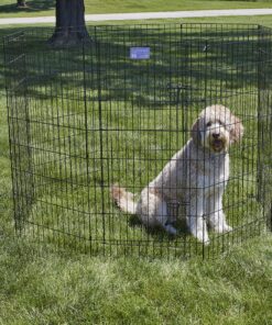 MidWest Homes for Pets Foldable Metal Dog Exercise Pen / Pet Playpen, Black w/ door, 24'W x 48'H, 1-Year Manufacturer's Warranty 48" H 26 B1uJu1ge9UL