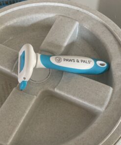 Paws & Pals Dog Brush - Gentle Soft Hair Rake Trimming Comb - Best for Shedding Dogs-Cats, Thick Long Short Haired Pet, Coat Grooming & Cat Hair Fur Removal - Self Cleaning - Deshedding Supplies 40 B1v4TKU9uLS