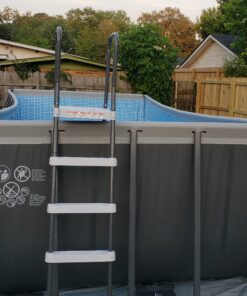 Intex 24ft X 12ft X 52in Ultra Frame Rectangular Pool Set with Sand Filter Pump, Ladder, Ground Cloth & Pool Cover 24 ft x 12 ft x 52 in 37 B1vVn27E2US