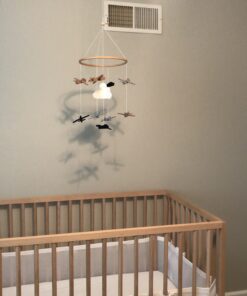 Sorrel + Fern Baby Crib Mobile (Airplanes in The Clouds) - Nursery Decoration Ceiling Mobile and Baby Shower for Boys & Girls - Grey and White Airplanes in The Clouds 43 B1vla fDmS 1