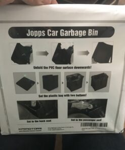 KMMOTORS Car Trash Can, Leather Trash Bag Foldable Hanging bin, Cute car Gadgets, Garbage Container, Vegan Leather(Medium, Black) Medium 50 B1vugnNRD2S