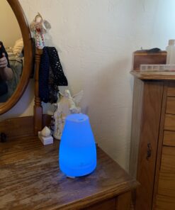 Diffuserlove Essential Oil Diffusers 200ML Remote Control Ultrasonic Mist Humidifiers BPA-Free Aromatherapy Diffuser with 7 Color Lights, Auto Shut-Off for Bedroom Office Kitchen White 47 B1xPWdM5LoS