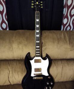 GLS Audio Instrument Cable - Amp Cord for Bass & Electric Guitar - Straight to Right Angle 1/4 Inch Instrument Cable - Brown/Yellow Braided Tweed, 10ft 10 Ft. Right-Angle Gold 39 B1xSBy6vhRS