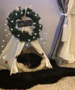 little dove Pet Teepee Dog & Puppy Cat Bed, Portable & Washable Pet Tents, House for Pets Beige Color 24 Inch no Cushion 28 B1xab50tzCS