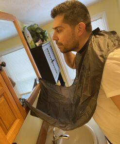 Beard King Beard Bib Apron - Christmas Gifts & Stocking Stuffers for Dad - As Seen on Shark Tank - Men's Hair Catcher for Shaving - Grooming Accessories - Packing Pouch, Black 59 B1xqavAD77S