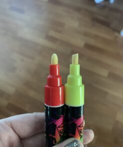 Vaci 10 Multicolored Liquid Chalk Markers | Erasable, Non-Toxic, Water-Based Pens | 6 mm Reversible Tips - Bullet & Chisel | On Chalkboards, Windows, Glass, Mirrors, Blackboards & More | Kids & Adults 10 Markers Set + Drawing Stencils 37 B1yEbhjmn7S 1