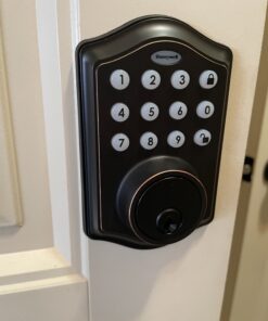 Honeywell Safes & Door Locks - 8712409 Electronic Entry Deadbolt with Keypad, Oil Rubbed Bronze, 2.9 x 2 x 6.2 inches 31 B1yNyih5UlS 1