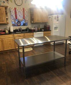 GRIDMANN NSF Stainless Steel Work & Prep Table 60 x 30 Inches with Caster Wheels and Under Shelf for Restaurant, Home, Hotel 60 in Long x 30 in Deep 29 B1yPoQ5n7IS