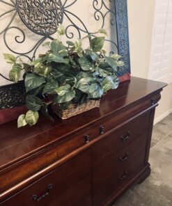 Nearly Natural 15in. Pothos Ledge Plant (Set on Foam) Silk Plant,Green 48 B1ydahCncRS