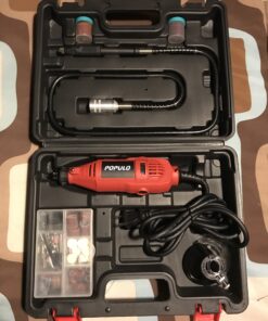 POPULO Power Rotary Tool Kit with Keyless Chuck, 154pcs Accessories, Flexible Shaft, Variable Speed Engraving, Corded Tools Drimmer Set for Cutting Sanding Polishing Engraving Crafting and DIY Works 154 26 B1yvd9FPpOS