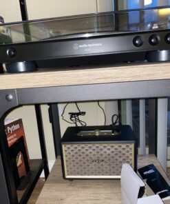 TEWELL Speaker for Turntable, HD 24W Audio Vintage Wireless Speakers Plug-in Speaker with Extended Bass and Treble, Knob for Volume Control, Toggle Switch and 3.5mm AUX Input Black 38 B1zBacMEe1S