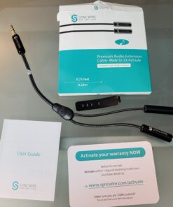 Syncwire Headphone Splitter, Nylon-Braided Extension Cable Audio Stereo Y Splitter (Hi-Fi Sound), 3.5mm Male To 2 Ports 3.5mm Female Headset Splitter for Phone, PS4, Switch, Tablets & More Black 47 B1zgcQGlmCS 3