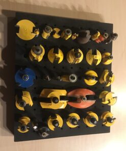 POWERTEC 71046 Router Bit Tray for 110 Bits, 1-5/16” Thick, 50 1/2 inch and 60 1/4 inch Shank Router Bits,Black Router bit tray, 110 Holes 19 B1zqSyjLkRS