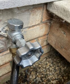 Danco Outdoor Faucet Water Spigot Handle | Hose Bibb Round Wheel Handle Replacement | Includes Screws | Metal (10006), Silver/Pewter Faucet Handle, 1-Pack 49 C1 sPZDYHvS