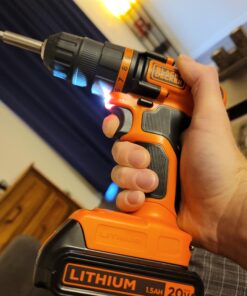 BLACK+DECKER 20V MAX Cordless Drill and Driver, 3/8 Inch, With LED Work Light, Battery and Charger Included (LDX120C) Drill/Driver Only 60 C12Zr7rHvES