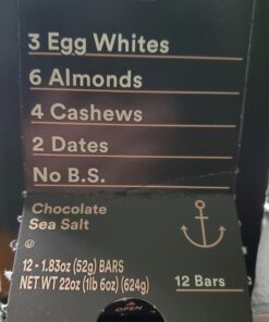 RXBAR Protein Bars, Protein Snack, Snack Bars, Chocolate Sea Salt, 22oz Box (12 Bars) 35 C13wwlEct5S