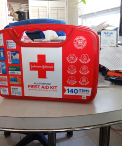Johnson & Johnson All-Purpose Portable Compact First Aid Kit for Minor Cuts, Scrapes, Sprains & Burns, Ideal for Home, Car, Travel and Outdoor Emergencies, 140 Pieces Original Version 140 Piece Set 49 C14WsC3DPdS