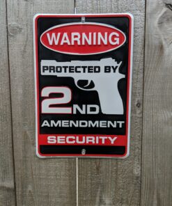 Tag City Novelty SP80063 Warning Protected By 2nd Amendment Security Metal Sign, (8 X 12 Inches) 10 C14gf8oF21S