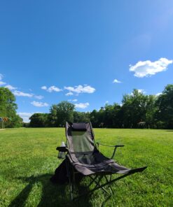 OUTDOOR LIVING SUNTIME Camping Folding Portable Mesh Chair with Removabel Footrest Army Green 39 C15AViAfk8S