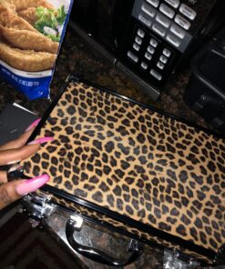 SHANY Carry All Makeup Train Case with Pro Makeup Set, Makeup Brushes, Lipsticks, Eye Shadows, Blushes, Powders, and more - Reusable Makeup Storage - Premium Gift Packaging - Leopard 34 C163aIl23uS