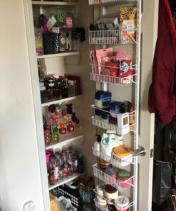 ClosetMaid Adjustable Organizer Rack with Baskets Wall or Over Door Mount, for Kitchen, Pantry, Utility Room, Closet, 12 in. W, White Finish, Inch 12-Inch 56 C1649e6bw S