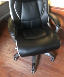 Serta Executive Office Smart Layers Technology Leather and Mesh Ergonomic Computer Chair with Contoured Lumbar and ComfortCoils, Black & White 47 C17E7AcuWWS