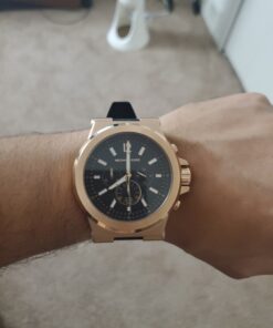 Michael Kors Dylan Men's Watch, Stainless Steel Chronograph Watch for Men with Steel or Silicone Band Black/Rose gold 39 C17YwXjmwSS